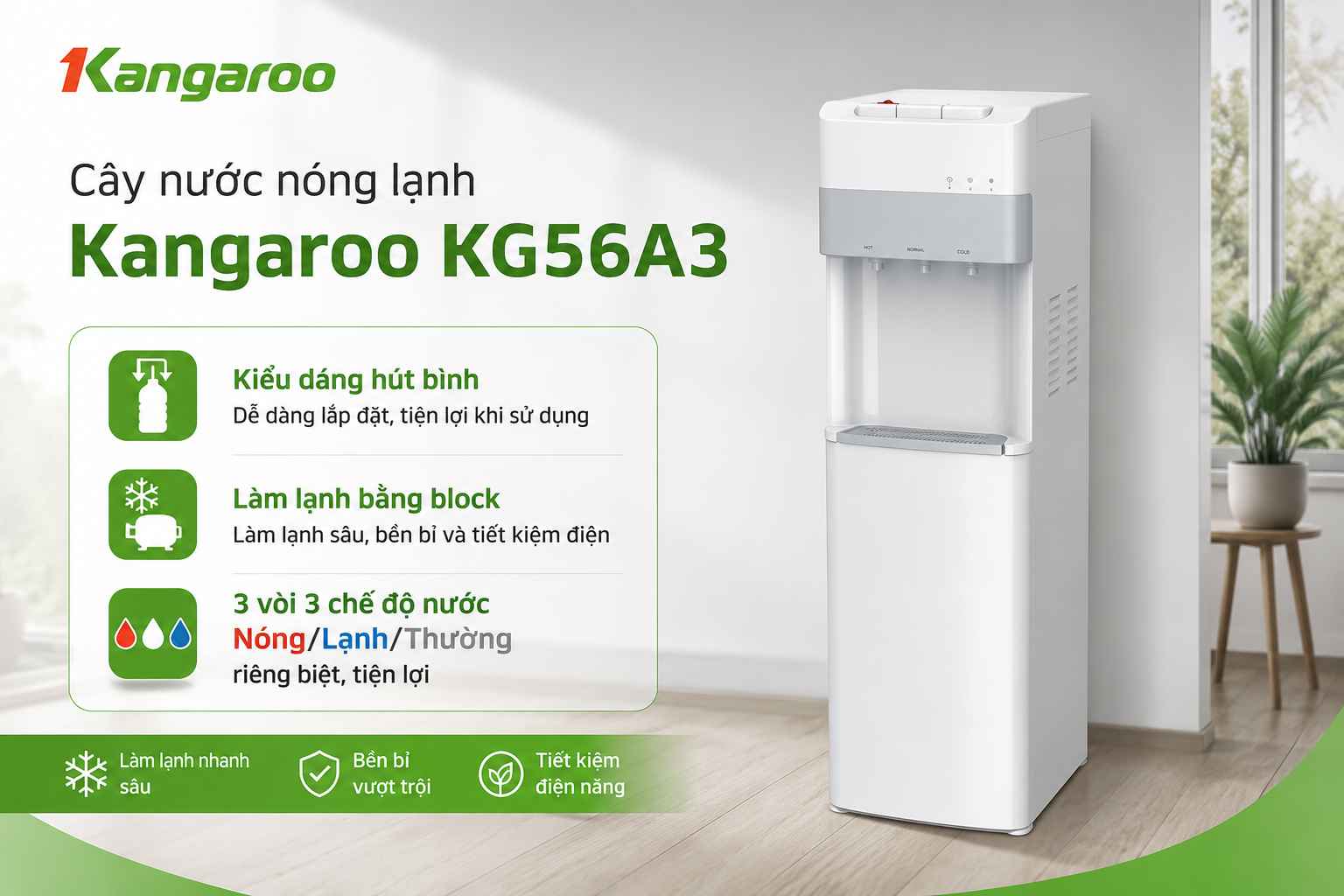 Cây nước nóng lạnh Kangaroo KG56A3